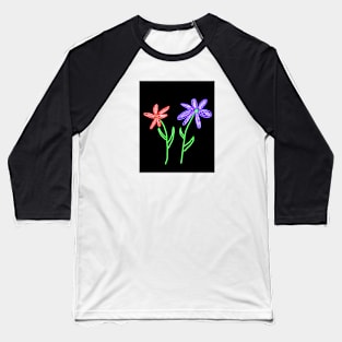 Neon Flowers Baseball T-Shirt